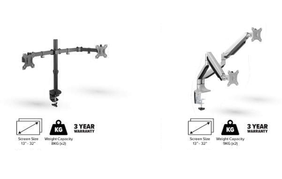 dual or single monitor arms